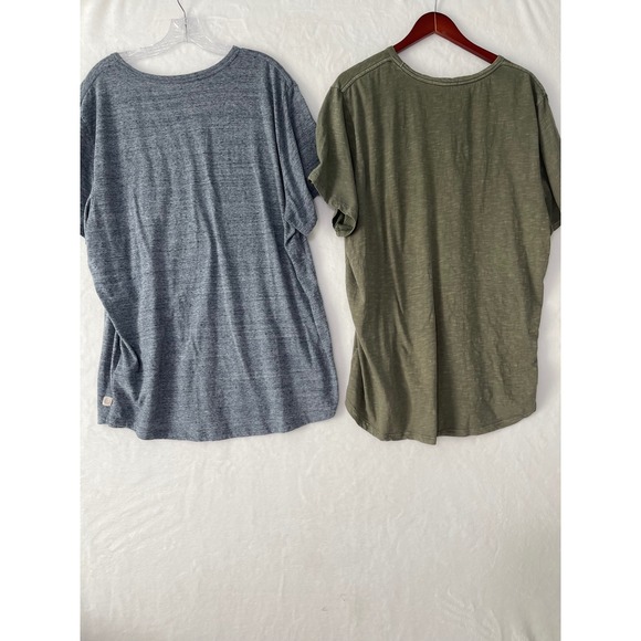 Marine Layer Mens XXL Pocket Crew T-Shirt Bundle 2 Blue Olive Green Slub USA - Picture 8 of 8